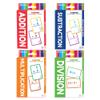 BAZIC Products Addition, Substruction, Multiplication & Division Flash Cards, Educational Flash Cards for Kids, Math Flash Cards, Ideal for Math Learning Practice at Home or School, 36 Cards, 4-Pack view 1