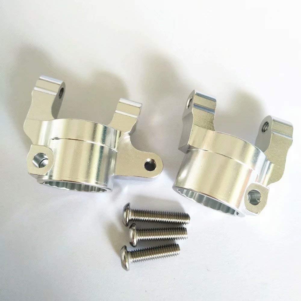 2pcs Aluminum Steering Knuckle Carriers C Hub Silver for Axial SCX10 II 90046 90047 AX31382