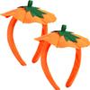 WILLBOND 2 Pieces Halloween Pumpkin Headbands Pumpkin Hair Hoops Hair Band Halloween Costume Party Headwear Accessory view 1