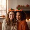WILLBOND 2 Pieces Halloween Pumpkin Headbands Pumpkin Hair Hoops Hair Band Halloween Costume Party Headwear Accessory view 4