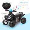Aosom NO Power Kids Ride On Push Car, Ride Racer, Foot-to-Floor Sliding Car, Walking ATV Toy with Music, Lights, for 1.5-3 Years Old, Black view 3