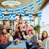 236 Feet Oktoberfest Bavarian Check Flag,Large Oktoberfests Bavarian Pennant Banner for German Oktoberfests Themed Party Favors Decoration view 4