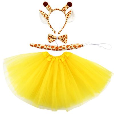 Marrywindix Yellow Giraffe Costume Tutu Set Animal Fancy Dress Costume Kit Halloween Party Dress Up Accessories