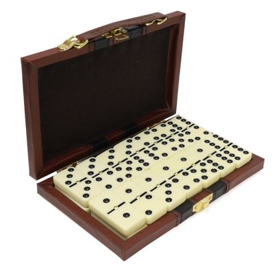 ERLLE - Premium Double 6 Dominoes Set, Jumbo Domino Set with Leather Case, Classic Domino Game for Adults & Kids, Travel-Friendly, Durable & Easy to Read Tiles