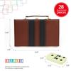 ERLLE - Premium Double 6 Dominoes Set, Jumbo Domino Set with Leather Case, Classic Domino Game for Adults & Kids, Travel-Friendly, Durable & Easy to Read Tiles view 2