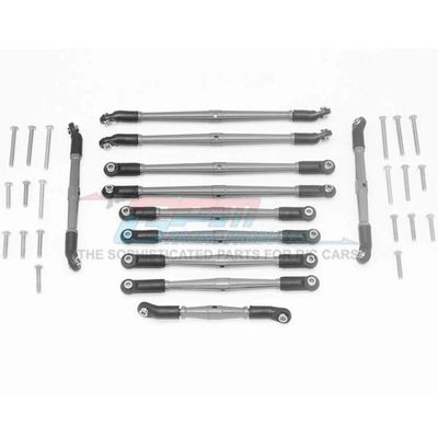 GPM Alum Adjustable Upper & Lower Suspension Links (31Pcs) Set Grey : TRX-6