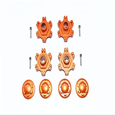 GPM Racing Aluminum Wheel Hex +6mm + Wheel Lock (12Pcs) Orange : Limitless