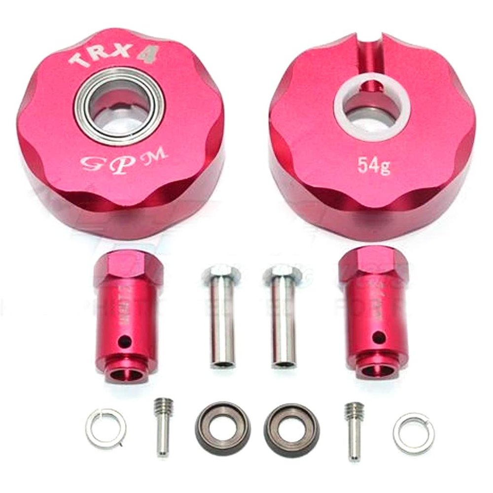 GPM Alum Pendulum Whl Knuckle Axle Weight + 21mm Hex Adapter Red : TRX-4 / TRX-6