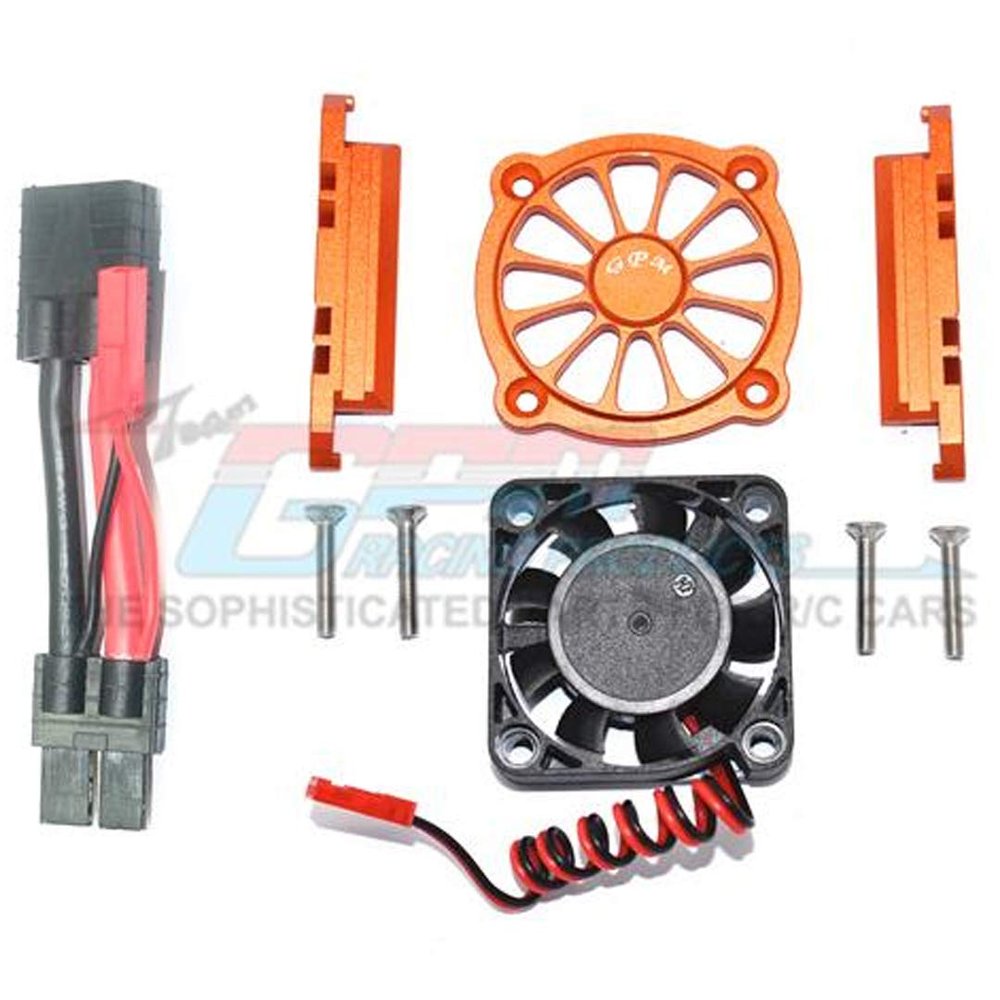GPM Racing Aluminum Motor Heatsink w/Cooling Fan (9Pcs) Set Orange : Maxx