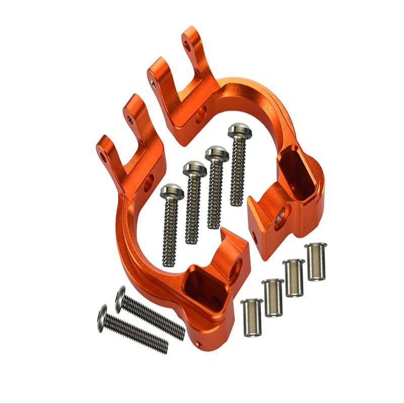 GPM for ARRMA 1/10 Big Rock Crew CAB AR102711 Aluminum Front C HUBS -12PC Set (Orange)