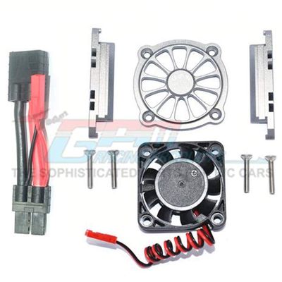 GPM Racing Aluminum Motor Heatsink w/Cooling Fan (9Pcs) Set Grey : Maxx