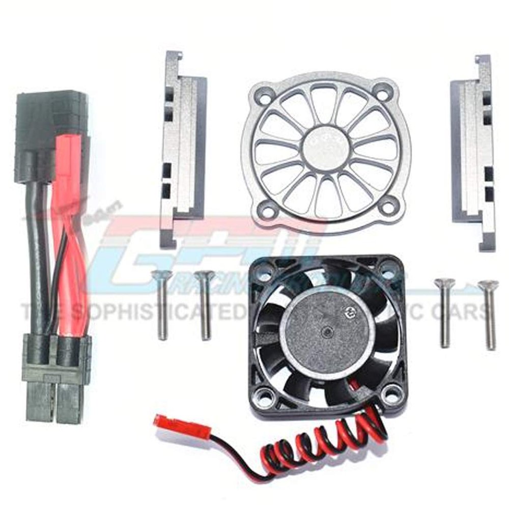GPM Racing Aluminum Motor Heatsink w/Cooling Fan (9Pcs) Set Grey : Maxx
