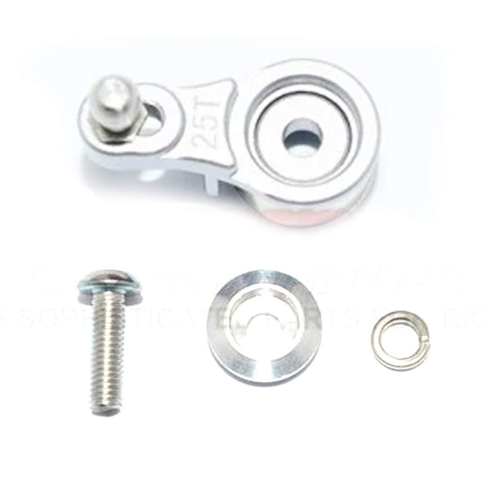 GPM Alum Servo Horn 25T w/Built-in Spring Locking Diff (4Pcs) Silver : TRX-4/6