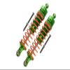 6Pc Set Upgrades Aluminum Front Heavy-Duty Adjustable Damper (102Mm) with Granite 4X4 Mega Moster Truck Ar102680 Rc Cars by GPM (Green) view 1