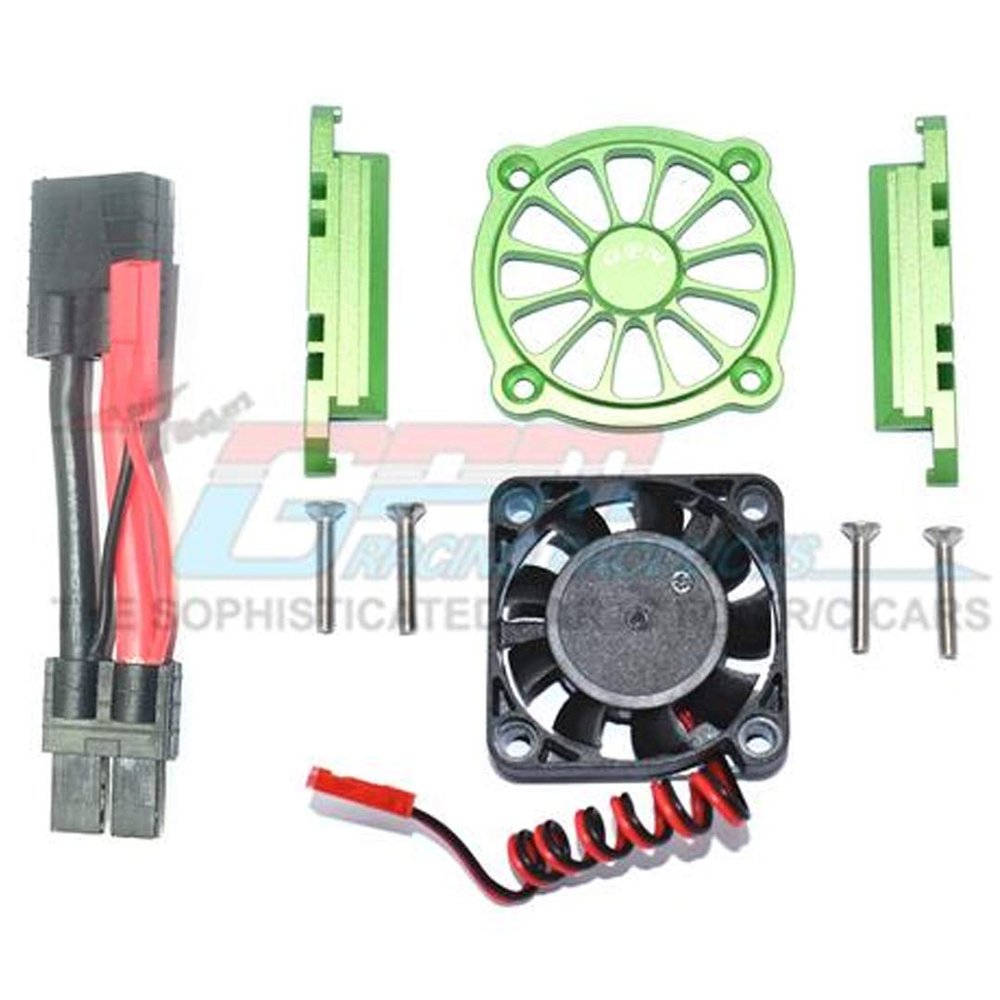 GPM Racing Aluminum Motor Heatsink w/Cooling Fan (9Pcs) Set Green : Maxx