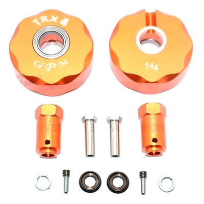 GPM Alum Pendulum Whl Knuckle Axle Weight + 21mm Hex Adapter Orange : TRX-4 / TRX-6
