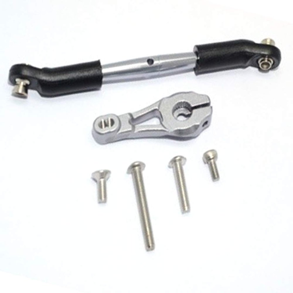 GPM Alum Servo Horn 25T w/Spring Steel Steering Link (6Pcs) Grey : TRX-4 / TRX-6