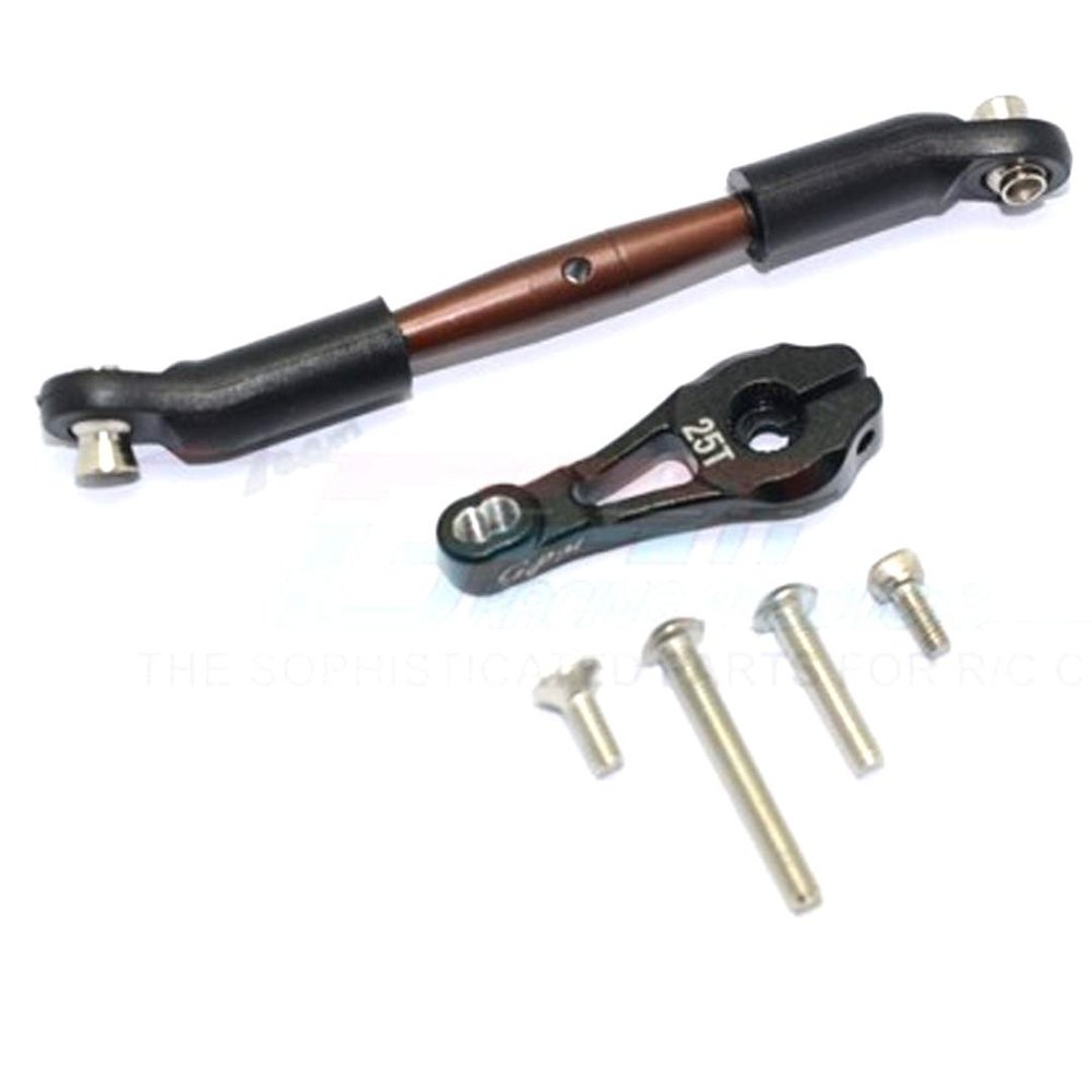GPM Alum Servo Horn 25T w/Spring Steel Steering Link (6Pcs) Black : TRX-4 / TRX-6