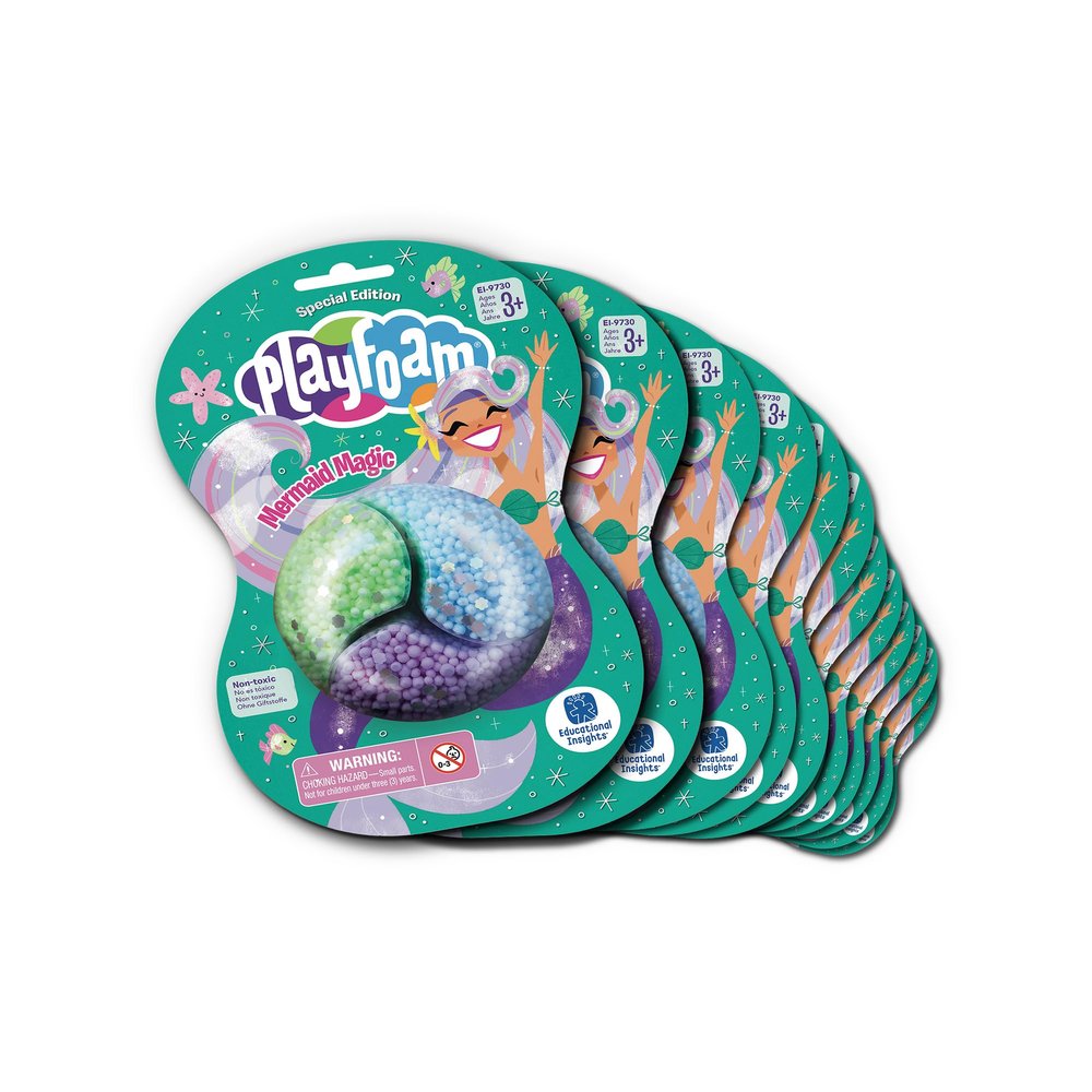 Educational Insights Playfoam Jumbo Pods - Mermaid Magic Party Pack Set of 12, Fidget Toy & Sensory Toy, Ages 3+
