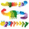 Animal Wooden Puzzles for Toddlers - Colors and Counting Building Toys and Toddler Games | Montessori Toys Wood Blocks with Storage Box and Learning Activities eBook - 3 Piece view 1