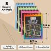 8 Pack Rainbow Scratch Paper Pads for Kids with Wooden Styluses, 10 Sheets (5.5 x 3.9 In) view 4