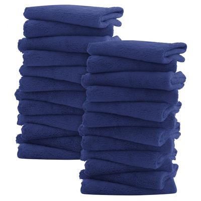 Sunny zzzZZ Ultra Soft 24 Pack Baby Washcloths - 10x10 Inches - Coral Fleece Extra Absorbent Wash Clothes for Babies, Infants and Toddlers - Sensitive Skin and Newborn - Ideal Baby - Navy Blue