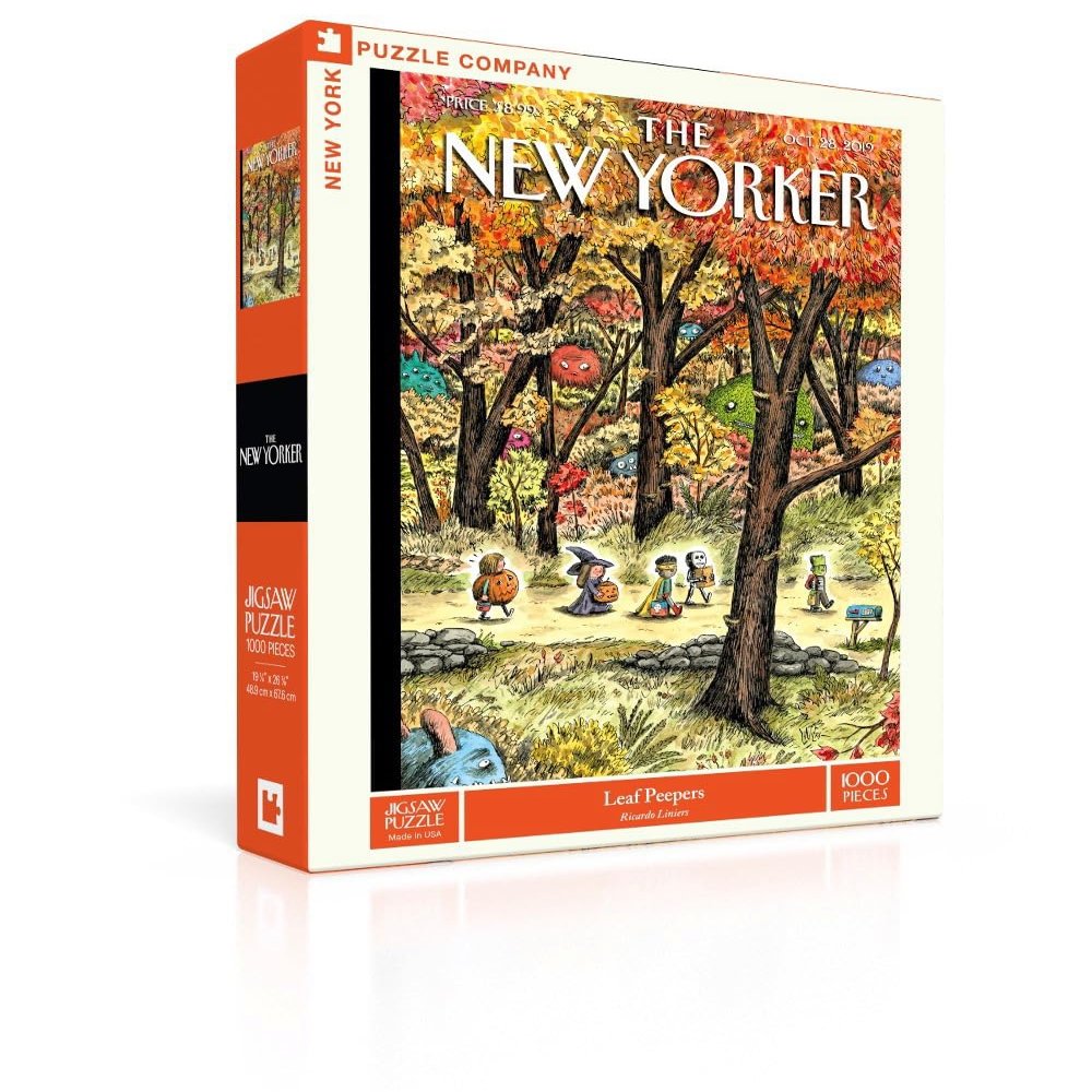 New York Puzzle Company - New Yorker Leaf Peepers - 1000 Piece Jigsaw Puzzle for Adults by Ricardo Liniers