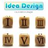 Hometu Set of 6 Pieces 20MM Wood Dice Set Creative Design Roman Number Pattern Wood Rolling Dices Party Game Roll Decider view 4