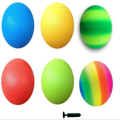 Toys+ 18 Pack 8.5 Inch Playground Balls (Red,Blue,Green,Yellow,Rainbow, Green/Swish