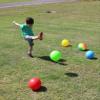 Toys+ 24 Pack 8.5 Inch Playground Balls (Red,Blue,Green,Yellow,Rainbow, Green/Swish view 3