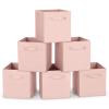 MaidMAX Fabric Storage Bins 10.510.511, Foldable Cloth Cube Storage Bins for Home Bedroom Closet Drawers Organizer, Pink, Set of 6 view 1