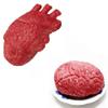 2pcs Fake Heart Brain Mold Scary Realistic Body Organ Parts Halloween Horror Props Haunted House Party Decor view 2