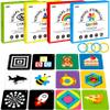 100 PCS 200 Page Black White Colorful 3D Visual Stimulation Baby Flashcard for Newborn Baby Infant Gift (, 5.5 X 5.5) view 1