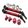 GPM For Traxxas 1/10 Maxx 4WD Monster Truck Upgrade Parts Harden Steel+Aluminum Front Or Rear Adjustable CVD Drive Shaft + Hex Adapter + Wheel Lock (Suitable For +20mm Widening Kit) - 14Pc Set Red view 1