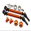 GPM For Traxxas 1/10 Maxx 4WD Monster Truck Upgrade Parts Harden Steel+Aluminum Front Or Rear Adjustable CVD Drive Shaft + Hex Adapter + Wheel Lock (Suitable For +20mm Widening Kit) - 14Pc Set Orange view 1