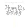 12 Silver Glitter Happy 12th Birthday Cake Topper, Birthday Party Decorations, Supplies, cake topper view 4