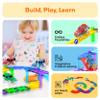 PicassoTiles 3 Magnetic Toy Cars Set Light Up LED Highly Detailed Compatible with Magnet Car Race Track STEM Truck Replacement Accessories Educational Building Kits for Toddlers Boys & Girls Ages 3+ view 4