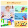 PicassoTiles 2pcs Magnetic Toy Car Set Highly Detailed Compatible with Magnet Race Track STEM Truck Replacement Accessories Educational Construction Building Kits for Toddlers Boys & Girls Ages 3+ view 4