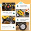 Aosom Kids Ride-On Excavator, Pedal Car Bulldozer, Move Forward/Back with Real Working Dirt Bucket, 6 Wheels, & Cargo Trailer view 4
