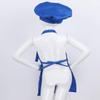 Mufeng Kids Children Kitchen Chef Costume Cooking Apron and Hat Set Cooking Baking Set Halloween Cosplay Costumes Blue 8-12 view 4