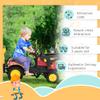 Aosom 3 in1 Kids Ride On Excavator/Bulldozer, Pedal Car Digger Toy Move Forward/Back with 6 Wheels and Detachable Cargo Trailer view 4