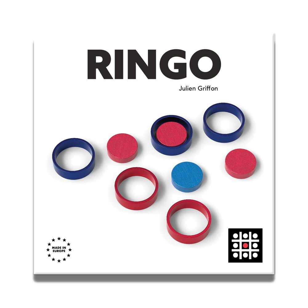 Helvetiq Ringo Puzzle Game - Innovative Four-in-a-Row Strategy Game, Compact & Portable Fun for Kids & Adults, Ages 9+, 2 Players, 15 Minute Playtime