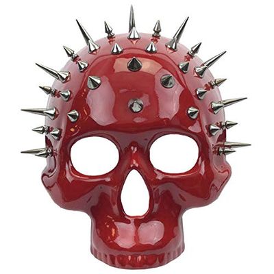Steampunk Spike Skull Masquerade Mask (Red)