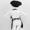 Mufeng Kids Children kitchen Chef Costume Cooking Apron and Hat Set Cooking Baking Set Halloween Cosplay Costumes Black 2-4 view 4