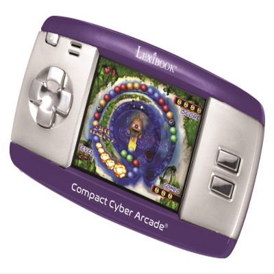 Compact Cyber Arcade Portable Gaming Console, 250 Games, LCD, Purple, JL2375PR