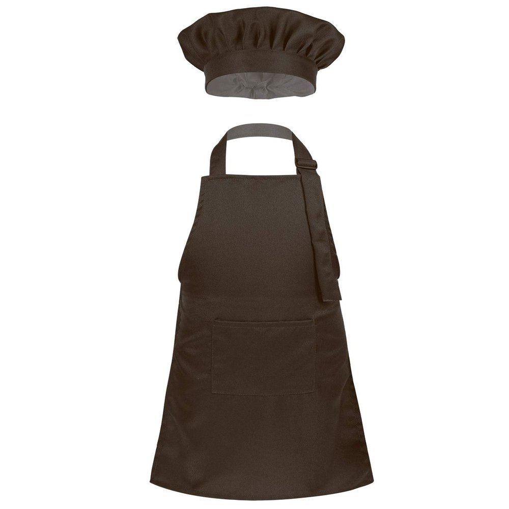 Mufeng Kids Children kitchen Chef Costume Cooking Apron and Hat Set Cooking Baking Set Halloween Cosplay Costumes Coffee 2-4