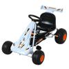 Aosom Pedal Go Kart Children Ride on Car Cute Style with Adjustable Seat, Plastic Wheels, Handbrake and Shift Lever, Light Blue view 1