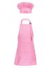 Mufeng Kids Children kitchen Chef Costume Cooking Apron and Hat Set Cooking Baking Set Halloween Cosplay Costumes Pink 8-12 view 1