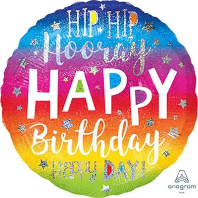 Anagram 28" Hip Hip Hooray Birthday Holographic