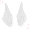 TOYANDONA 1pair XL White Pointed Ears Comfortable Halloween Cosplay Prop for Parties and Festivals Reusable and Easy to Wear view 3
